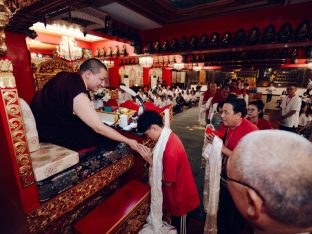 Thaye Dorje, His Holiness the 17th Gyalwa Karmapa, at the Karma Kagyu Monastery in Tainan, Taiwan, August 2026. Photo: Tokpa Korlo.