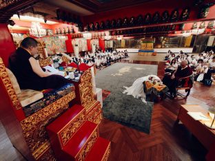 Thaye Dorje, His Holiness the 17th Gyalwa Karmapa, at the Karma Kagyu Monastery in Tainan, Taiwan, August 2026. Photo: Tokpa Korlo.