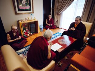 Thaye Dorje, His Holiness the 17th Gyalwa Karmapa, receives empowerments from His Eminence Luding Khen Rinpoche in Singapore, October 2026