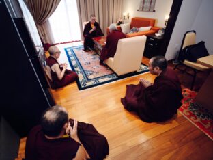 Thaye Dorje, His Holiness the 17th Gyalwa Karmapa, receives empowerments from His Eminence Luding Khen Rinpoche in Singapore, October 2026