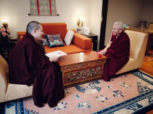 Thaye Dorje, His Holiness the 17th Gyalwa Karmapa, receives empowerments from His Eminence Luding Khen Rinpoche in Singapore, October 2026