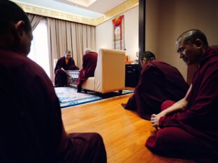 Thaye Dorje, His Holiness the 17th Gyalwa Karmapa, receives empowerments from His Eminence Luding Khen Rinpoche in Singapore, October 2026