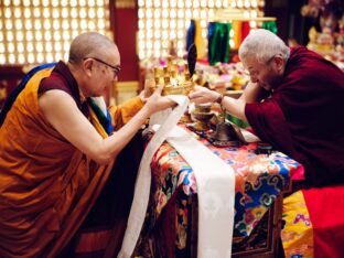 Thaye Dorje, His Holiness the 17th Gyalwa Karmapa, receives empowerments from His Eminence Luding Khen Rinpoche in Singapore, October 2026
