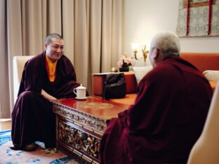 Thaye Dorje, His Holiness the 17th Gyalwa Karmapa, receives empowerments from His Eminence Luding Khen Rinpoche in Singapore, October 2026