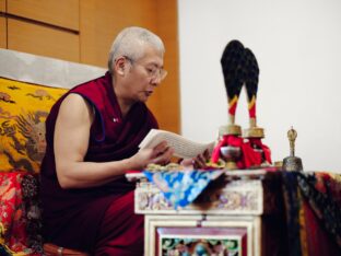 Thaye Dorje, His Holiness the 17th Gyalwa Karmapa, receives empowerments from His Eminence Luding Khen Rinpoche in Singapore, October 2026