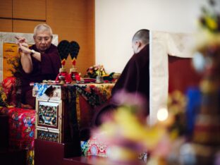 Thaye Dorje, His Holiness the 17th Gyalwa Karmapa, receives empowerments from His Eminence Luding Khen Rinpoche in Singapore, October 2026