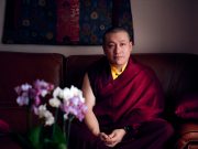 Thaye Dorje, His Holiness the 17th Gyalwa Karmapa, Sangyumla and Thugseyla at Dhagpo Kundreul Ling in Le Bost, France. Photo / Tokpa Korlo