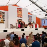 Traditional welcome ceremony for Thaye Dorje, His Holiness the 17th Gyalwa Karmapa, and Thugseyla at the Europe Center in Germany.