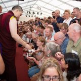 Thaye Dorje, His Holiness the 17th Gyalwa Karmapa, gives the empowerment of Chenresig to over 6,000 students at the Europe Center in Germany.