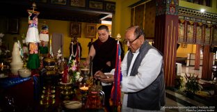 Long life prayer for Thaye Dorje, His Holiness the 17th Gyalwa Karmapa, and Professor Sempa Dorje, on Guru Rinpoche day at Karmapa International Buddhist Institute (KIBI), Delhi