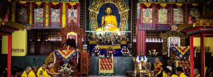 Long life prayer for Thaye Dorje, His Holiness the 17th Gyalwa Karmapa, and Professor Sempa Dorje, on Guru Rinpoche day at Karmapa International Buddhist Institute (KIBI), Delhi