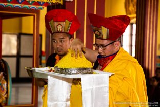 Long life prayer for Thaye Dorje, His Holiness the 17th Gyalwa Karmapa, and Professor Sempa Dorje, on Guru Rinpoche day at Karmapa International Buddhist Institute (KIBI), Delhi