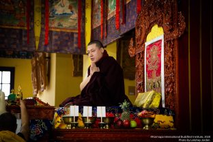 Long life prayer for Thaye Dorje, His Holiness the 17th Gyalwa Karmapa, and Professor Sempa Dorje, on Guru Rinpoche day at Karmapa International Buddhist Institute (KIBI), Delhi