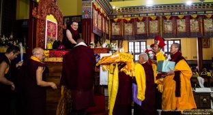 Long life prayer for Thaye Dorje, His Holiness the 17th Gyalwa Karmapa, and Professor Sempa Dorje, on Guru Rinpoche day at Karmapa International Buddhist Institute (KIBI), Delhi