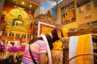 Thaye Dorje, His Holiness the 17th Gyalwa Karmapa blessing students in Malaysia 2016. Photo / Magda Jungowska