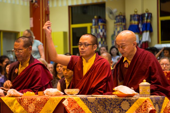 Karma Kagyu lamas at the Amitabha puja in Malaysia 2016. Photo / Magda Jungowska