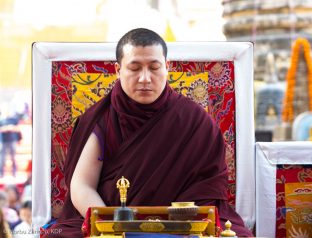 Thaye Dorje, His Holiness the 17th Gyalwa Karmapa, at the Kagyu Monlam in Bodh Gaya, December 2017