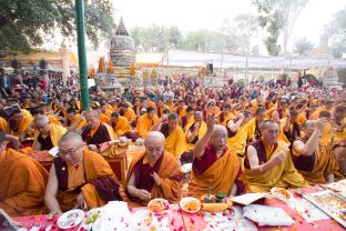 Karma Kagyu monks during the Monlam in Bodh Gaya