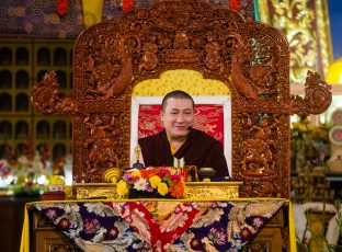 Thaye Dorje, His Holiness the 17th Gyalwa Karmapa, during the Karmapa Public Course at KIBI. Photo / Norbu Zangpo