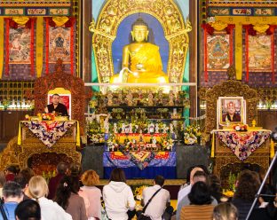 Thaye Dorje, His Holiness the 17th Gyalwa Karmapa, during the Karmapa Public Course at KIBI. Photo / Norbu Zangpo