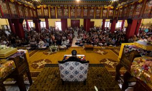 Thaye Dorje, His Holiness the 17th Gyalwa Karmapa, teaching at the KIBI Public Course