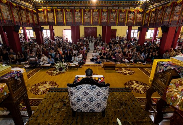 Thaye Dorje, His Holiness the 17th Gyalwa Karmapa, teaching at the KIBI Public Course in 2018