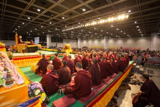 Thaye Dorje, His Holiness the 17th Gyalwa Karmapa, attends a Mahakala puja in Hong Kong