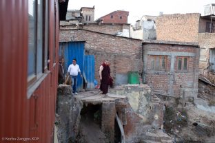 Swayambhu was severely damaged in the 2015 earthquakes, and is now in the process of reconstruction.