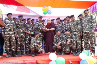 Thaye Dorje, His Holiness the 17th Gyalwa Karmapa, visits the Bodhi Tree School in Bodh Gaya