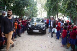 Thaye Dorje, His Holiness the 17th Gyalwa Karmapa, visits the Bodhi Tree School in Bodh Gaya