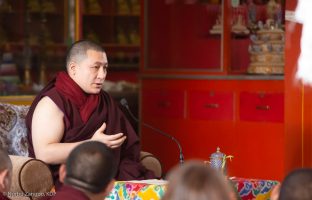 Thaye Dorje, His Holiness the 17th Gyalwa Karmapa, presides over the final session of the Fourth International Karma Kagyu Meeting, Bodh Gaya, December 2018