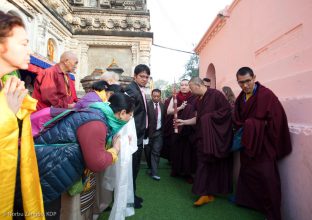 Thaye Dorje, His Holiness the 17th Gyalwa Karmapa, at the Kagyu Monlam in Bodh Gaya, December 2018