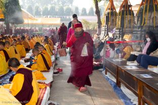 Day one of the Kagyu Monlam, Bodh Gaya, December 2018