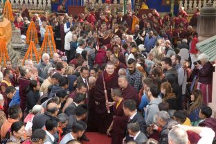 Thaye Dorje, His Holiness the 17th Gyalwa Karmapa, on day one of the Kagyu Monlam 2018