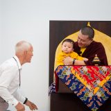 Traditional welcome ceremony for Thaye Dorje, His Holiness the 17th Gyalwa Karmapa, and Thugseyla at the Europe Center in Germany.