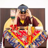 Thaye Dorje, His Holiness the 17th Gyalwa Karmapa, gives the empowerment of Chenresig to over 6,000 students at the Europe Center in Germany.