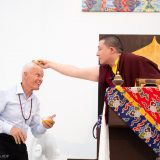 Thaye Dorje, His Holiness the 17th Gyalwa Karmapa, gives the empowerment of Chenresig to over 6,000 students at the Europe Center in Germany.