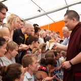 Thaye Dorje, His Holiness the 17th Gyalwa Karmapa, gives the empowerment of Chenresig to over 6,000 students at the Europe Center in Germany.