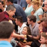 Thaye Dorje, His Holiness the 17th Gyalwa Karmapa, gives the empowerment of Chenresig to over 6,000 students at the Europe Center in Germany.