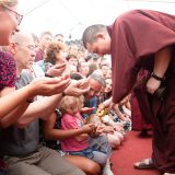 Thaye Dorje, His Holiness the 17th Gyalwa Karmapa, gives the empowerment of Chenresig to over 6,000 students at the Europe Center in Germany.