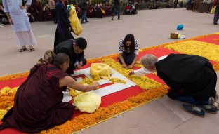 Thaye Dorje, His Holiness the 17th Gyalwa Karmapa, arrives for the Kagyu Monlam 2019. (Photo/Norbu Zangpo)