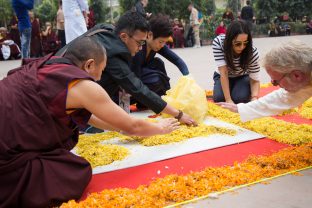 Thaye Dorje, His Holiness the 17th Gyalwa Karmapa, arrives for the Kagyu Monlam 2019. (Photo/Norbu Zangpo)