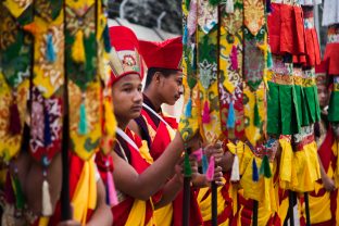 Thaye Dorje, His Holiness the 17th Gyalwa Karmapa, arrives for the Kagyu Monlam 2019. (Photo/Norbu Zangpo)