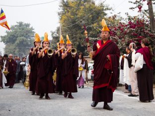 Thaye Dorje, His Holiness the 17th Gyalwa Karmapa, arrives for the Kagyu Monlam 2019. (Photo/Norbu Zangpo)