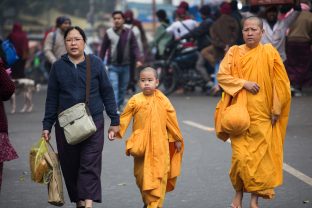 Thaye Dorje, His Holiness the 17th Gyalwa Karmapa, on day two of the 2019 Kagyu Monlam, Bodh Gaya, India, December 2019 (Photo/Norbu Zangpo)