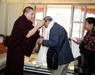 Thaye Dorje, His Holiness the 17th Gyalwa Karmapa, on day two of the 2019 Kagyu Monlam, Bodh Gaya, India, December 2019 (Photo/Norbu Zangpo)