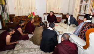 Thaye Dorje, His Holiness the 17th Gyalwa Karmapa, on day two of the 2019 Kagyu Monlam, Bodh Gaya, India, December 2019 (Photo/Norbu Zangpo)