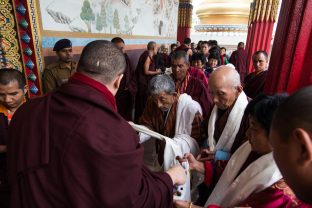 Thaye Dorje, His Holiness the 17th Gyalwa Karmapa, on day two of the 2019 Kagyu Monlam, Bodh Gaya, India, December 2019 (Photo/Norbu Zangpo)