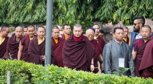 Thaye Dorje, His Holiness the 17th Gyalwa Karmapa, on day two of the 2019 Kagyu Monlam, Bodh Gaya, India, December 2019 (Photo/Norbu Zangpo)