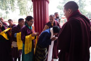 Thaye Dorje, His Holiness the 17th Gyalwa Karmapa, on day two of the 2019 Kagyu Monlam, Bodh Gaya, India, December 2019 (Photo/Norbu Zangpo)